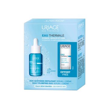 Uriage Eau Thermale Хиалуронов серум за лице 30 мл + Uriage Eau Thermale Термален хидратиращ крем за всеки тип кожа 15 мл Комплект