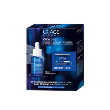 Uriage Bariederm Cica Daily Мултифункционален серум с пребиотик 30 мл + Uriage Bariederm Cica Daily Възстановяващ крем концентрат 15 мл Комплект