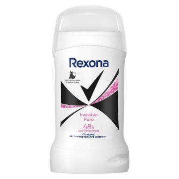 Rexona Invisible Pure Дезодорант стик против изпотяване за жени 50 мл