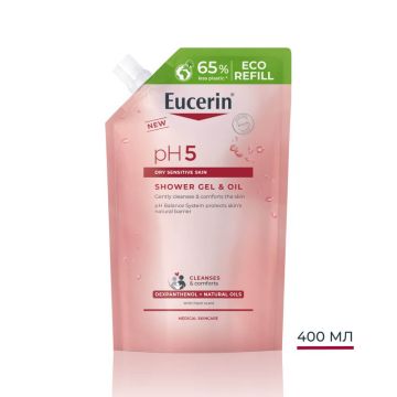 Eucerin pH5 Душ гел с натурални масла 400 мл Еко пълнител