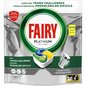 Fairy Platinum All In One Капсули за съдомиялна машина 66 + 30 броя