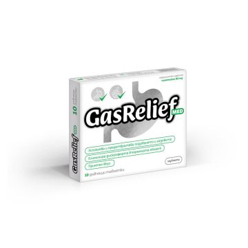GasRelief MED при подуване и газове х дъвчащи таблетки
