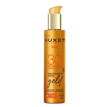 Nuxe Sun Слънцезащитно олио за тен със златни частици SPF30 150 мл