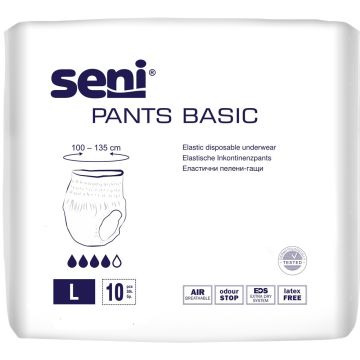 Seni Pants Basic Еластични абсорбиращи гащички L 4 капки х 10 бр