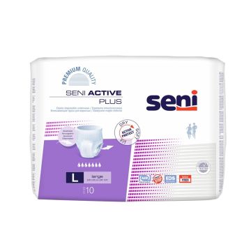 Seni Active Plus Еластични абсорбиращи гащи L 7 капки х 10 бр
