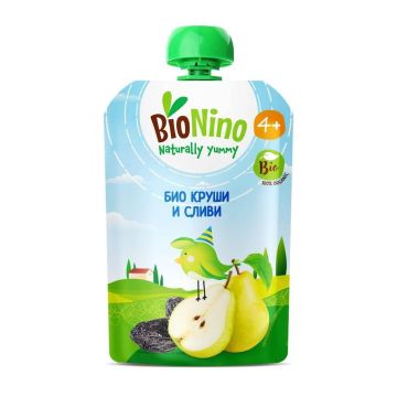 BioNino Био Плодова закуска Круши и Сливи 4М+ 90 г