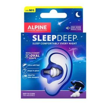ALPINE Sleep Deep Тапи за уши за по-добър сън, размер M/L х 1 чифт