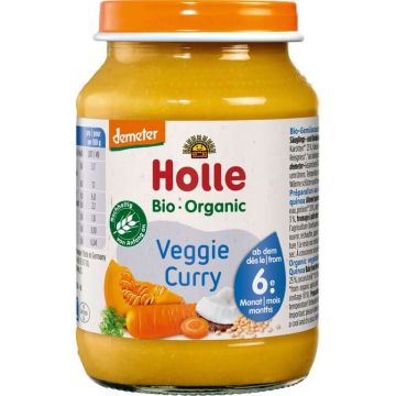Holle Био Зеленчуково пюре с Къри 6М+ 190 гр