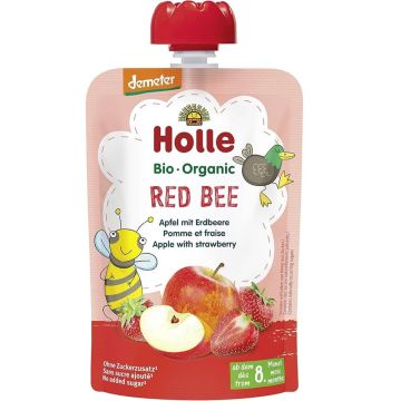 Holle Био пауч ябълки и ягоди 6М+ 100 гр