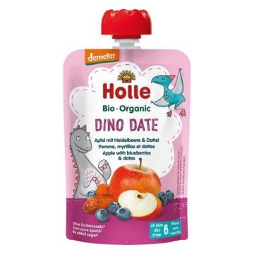 Holle Био пауч ябълки, боровинки и сливи 6М+ 100 гр