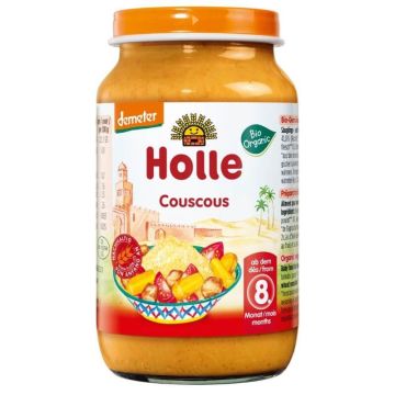 Holle Био пюре зеленчуци с пиле и кускус 8М+ 220 гр.