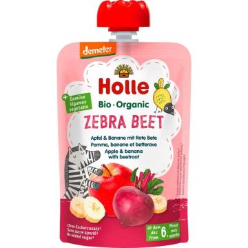 Holle Био пауч ябълка, банан и цвекло 6М+ 100 гр