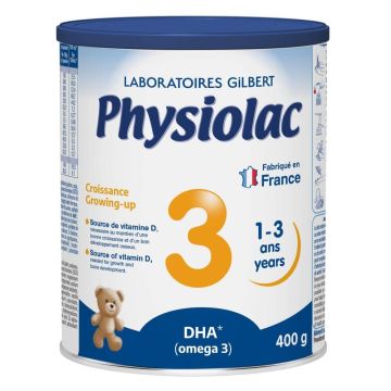 Physiolac 3 Адаптирано мляко за малки деца от 1 до 3 години 400 г
