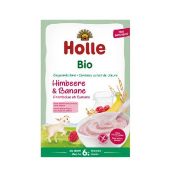 Holle Био каша с козе мляко, малина и банан 6М+ 200 гр