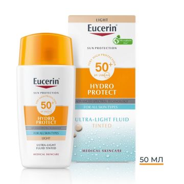 Eucerin Hydro Protect Слънцезащитен ултралек флуид оцветен светъл SPF50+ 50 мл