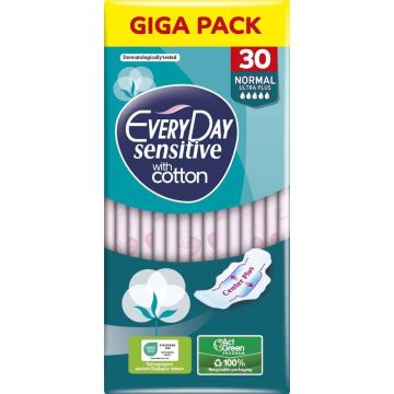 Everyday Sensitive Normal Ultra Plus Дамски превръзки с крилца х 30 броя