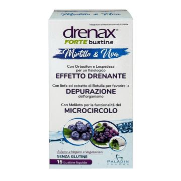 Drenax Forte Против задържане на течности боровинка и гроздови семки х 15 течни сашета