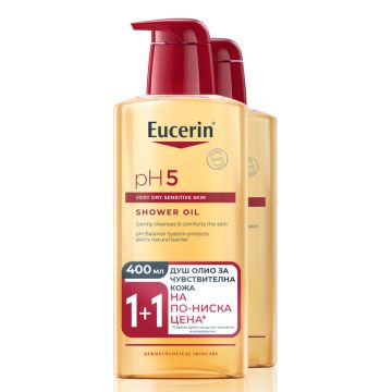 Eucerin pH5 Душ-олио за суха и чувствителна кожа 2 х 400 мл Комплект