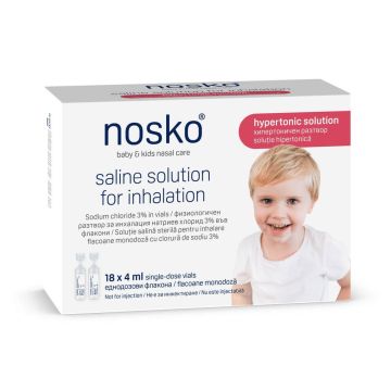 Nosko Стерилен Хипертоничен разтвор за инхалации 3% 18 х 4 мл