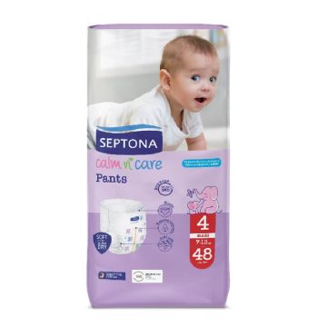 Septona Calm N'Care Пелени - гащички за бебета Maxi №4 7-13 кг 48 бр