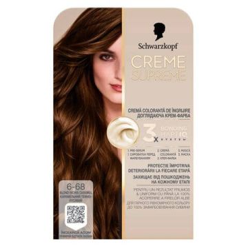 Schwarzkopf Creme Supreme Боя за коса 6-68 Карамелено тъмно русо 182 мл