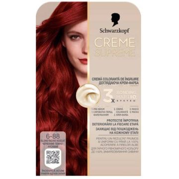 Schwarzkopf Creme Supreme Боя за коса 6-88 Червено тъмно русо 182 мл