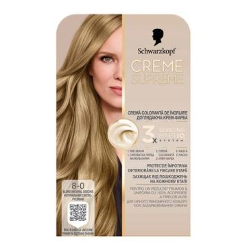 Schwarzkopf Creme Supreme Боя за коса 8-0 Естествено светло русо 182 мл