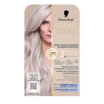 Schwarzkopf Creme Supreme Боя за коса 10-55 Хладно сребърно сиво 182 мл