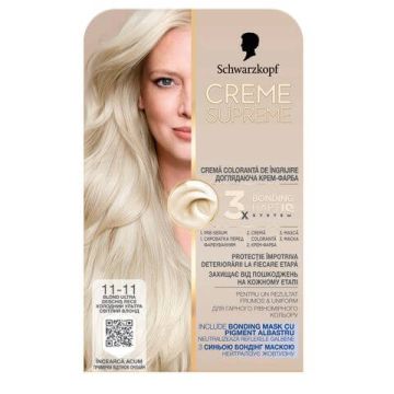 Schwarzkopf Creme Supreme Боя за коса 11-11 Хладно ултра светло русо 182 мл