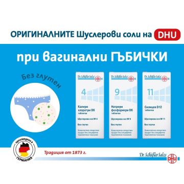 Dr. Schuessler Salts Комбинация при гъбички 3 х 80 (Шуслерова сол №4, №9, №11) Комплект