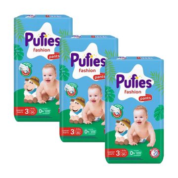 Pufies Fashion Pants 3 Midi Пелени - гащички 9-15 кг 50 бр х 3 пакета Комплект