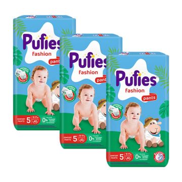 Пелени - гащички Pufies MP Pants Fashion размер 5 Junior 12-17 кг 40 бр х 3 пакета Комплект