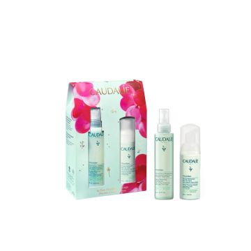 Caudalie Vinoclean Почистващо олио за премахване на грим 75 мл + Caudalie Vinoclean Мигновено разпенваща се почистваща пяна 50 мл Комплект