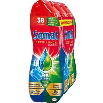 Somat Excellence Duo Гел за съдомиялна 3х684 мл Комплект