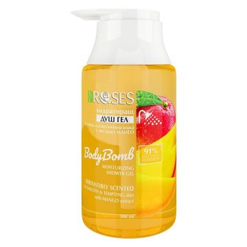 Agiva Roses Body bomb Натурален душ гел манго 300 мл