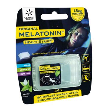 Original Melatonin+ HealthStrips Мелатонин + В6 Разтварящи се ленти х 24 бр