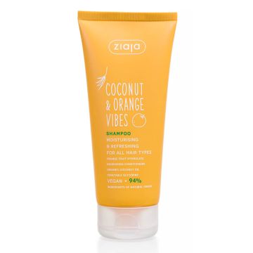 Ziaja Coconut & Orange Vibes Шампоан за коса с вода от портокалов цвят, био кокос и растителен глицерин 200 мл