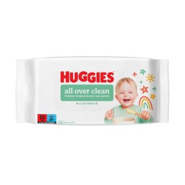 Huggies All Over Clean Мокри кърпи Aloe Fresh 56 бр