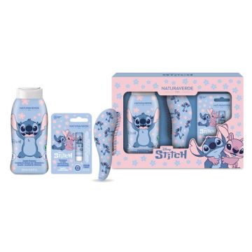 Naturaverde DISNEY Stitch Коледа 2025 Шампоан зa коса и тяло 250 мл + Балсам за устни 5 мл + Четка за коса Комплект