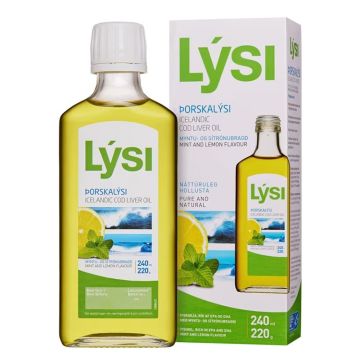 Lysi Омега 3 2160 мг Масло от черен дроб на Ирландска треска с лимон и мента 240 мл