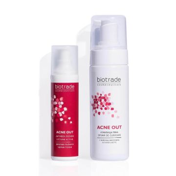 Biotrade Acne Out Активен лосион за акнеична кожа 60 мл + Biotrade Acne Out Почистваща пяна за лице 150 мл Комплект