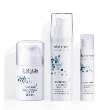 Biotrade Pure Skin Озаряващ дневен крем SPF50+ 50 мл + Biotrade Pure Skin Озаряващ нощен флуид 50 мл + Biotrade Pure Skin Озаряващ околоочен серум 15 мл Комплект