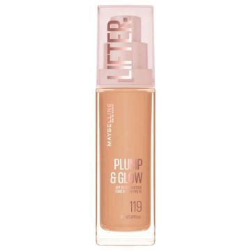 Maybelline Lifter Plump & Glow Фон дьо тен за естествен и сияен завършек, цвят 119