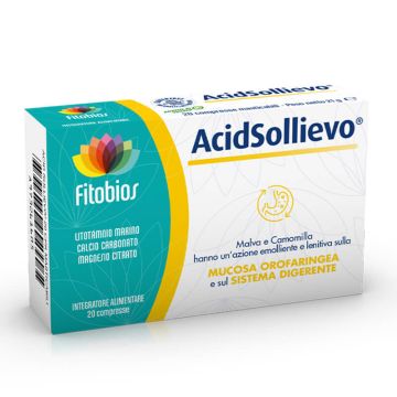 Acid Sollievo Бързо облекчение при киселини и подуване х 20 дъвчащи таблетки Fitobios