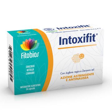 Intoxifit Билки и пробиотици за стомаха, черния дроб и жлъчката х 24 капсули Fitobios