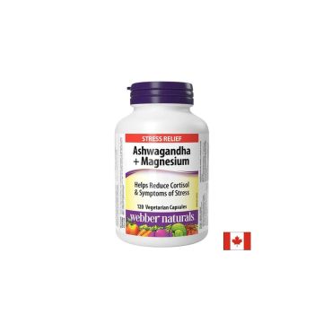 Webber Naturals Ашваганда + Mагнезий х 120 капсули