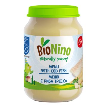 BioNino Меню риба треска с био зеленчуци 6М+ 190 г