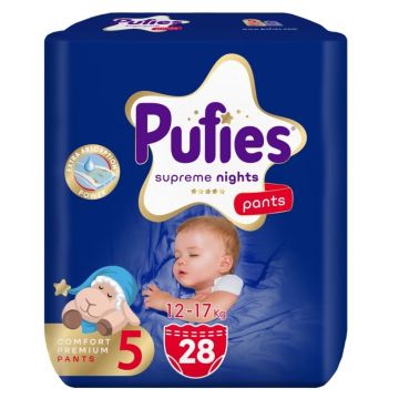 Pufies Supreme Nights Pants Пелени - гащички за нощна употреба Junior (11-16 кг) х 28 бр 