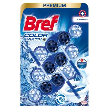 Bref WC Premium Color Aktiv Ароматизатор за тоалетна Chlorin 3 х 50 гр