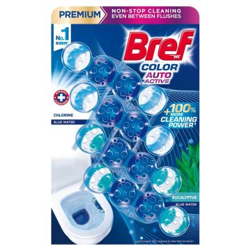 Bref WC Premium Color Aktiv Ароматизатор за тоалетна Chlorin Eucalyptus 4 х 50 г